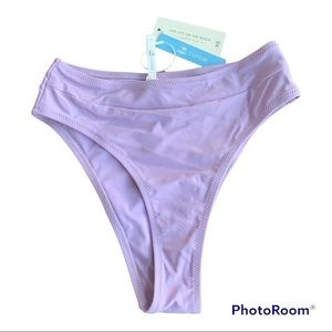 NWT Cupshe High Cut Swim Bikini Bottom Violet